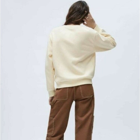 ZARA FLORAL EMBROIDERED Floral SWEATSHIRT Sz S Bloggers Favorite Winter Feminine - Picture 14 of 16